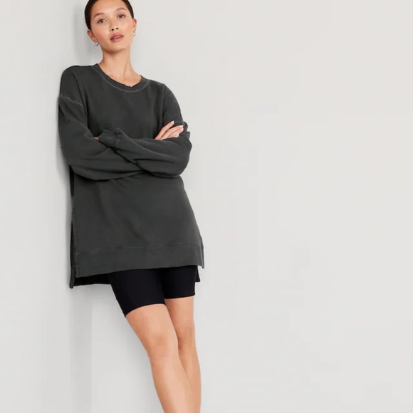 NWT OLD NAVY Oversized Boyfriend Tunic Sweatshirt Color: Panther - Picture 3 of 6